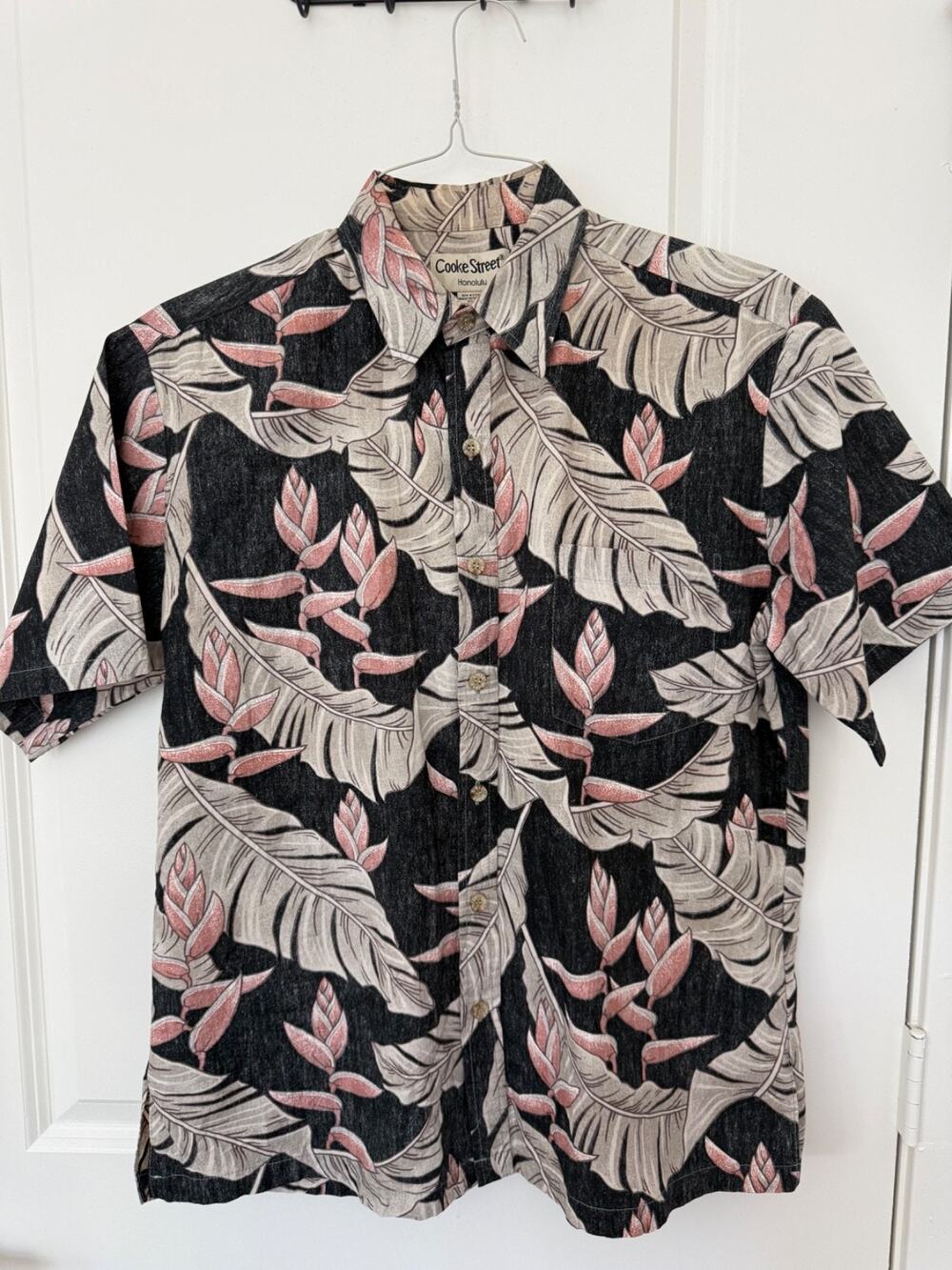 Men's Cooke Street Honolulu Button Down Shirt Floral M 100% Cotton Short Sleeve